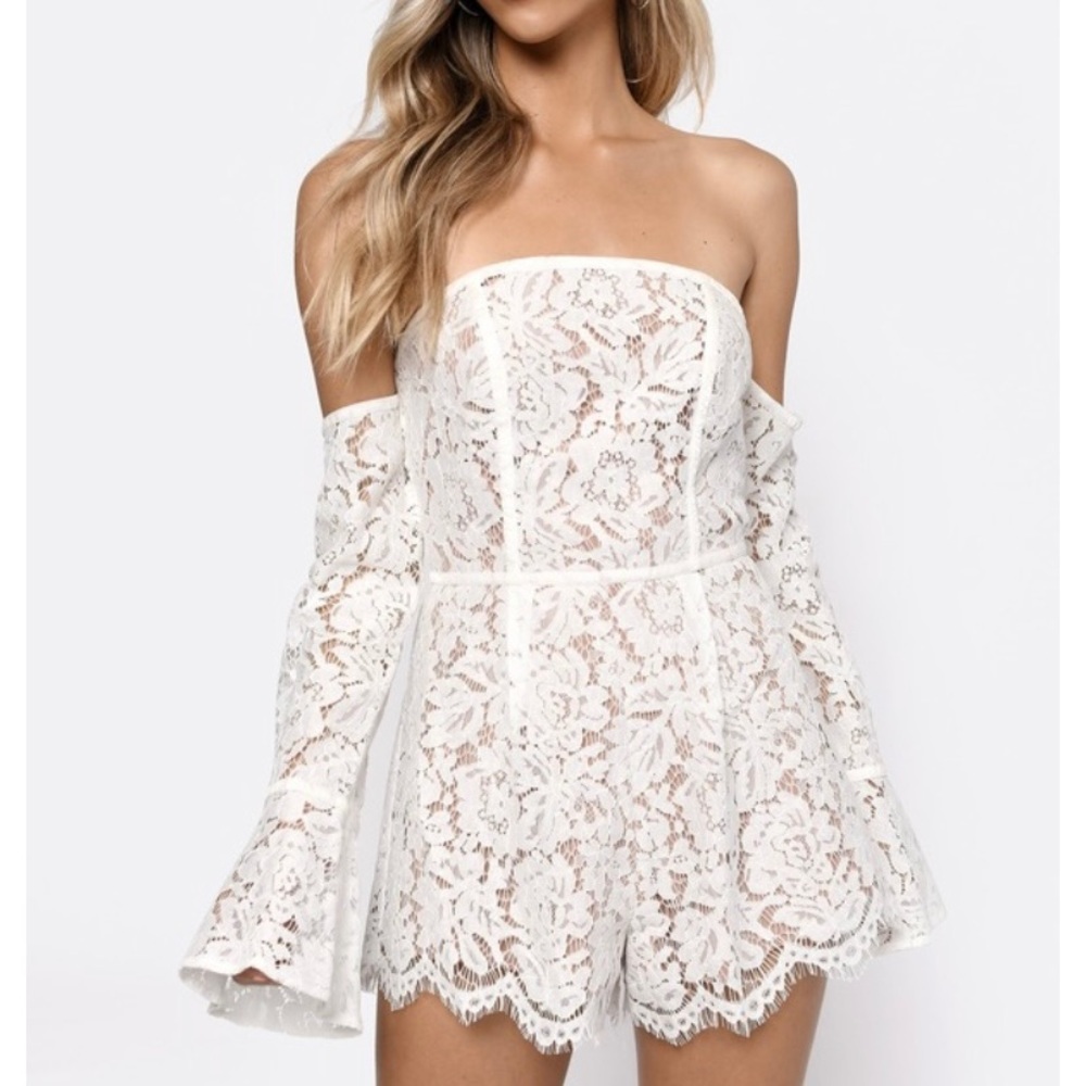 White Romper | Tobi Angelica Off Shoulder Romper